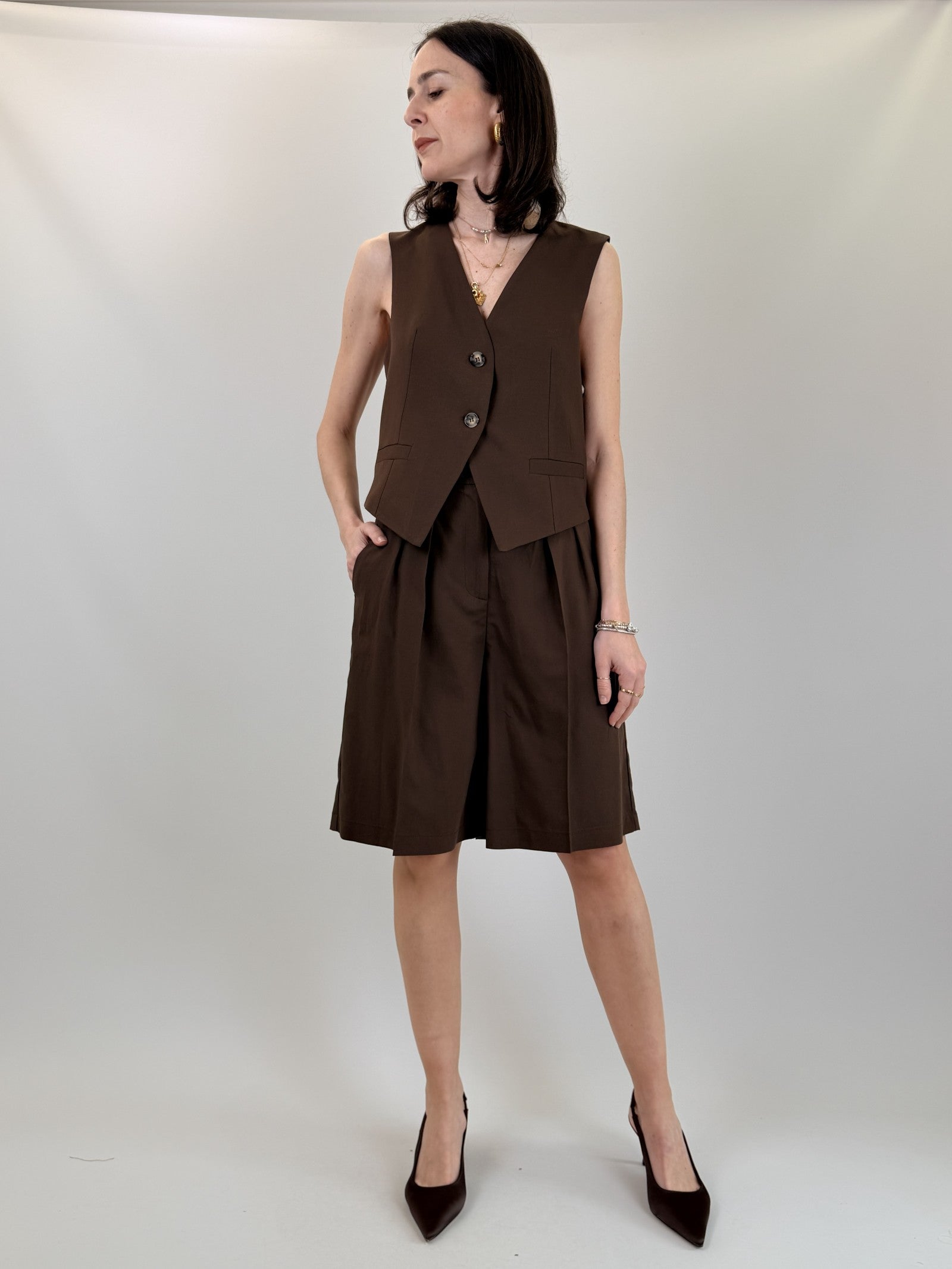 Gilet misto lino