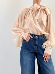 Camicia in lyocell con fiocco