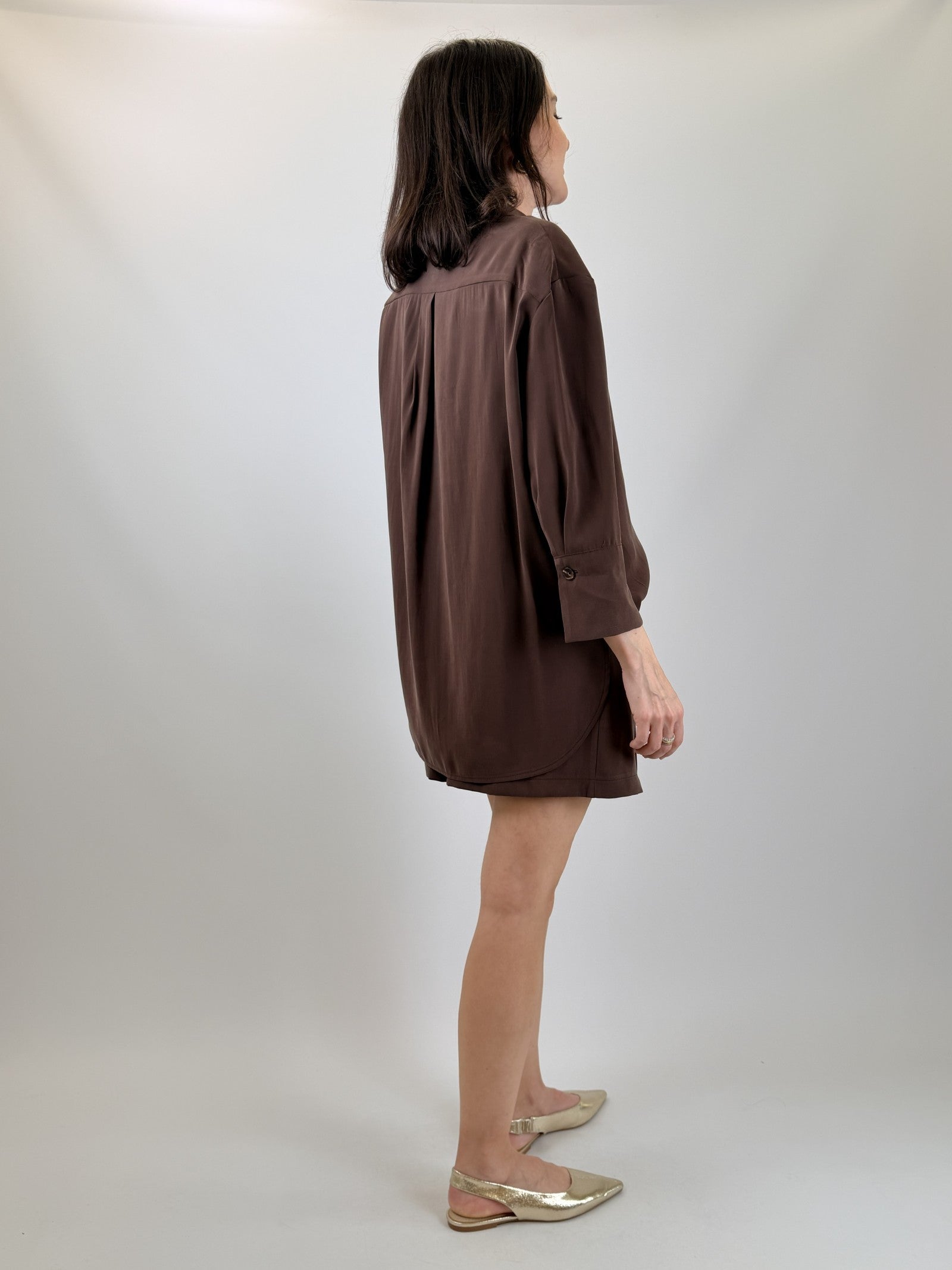 Camicia cupro manica 3/4