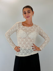 Maglia in pizzo scollo a barca