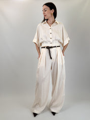 Camicia crop con riprese
