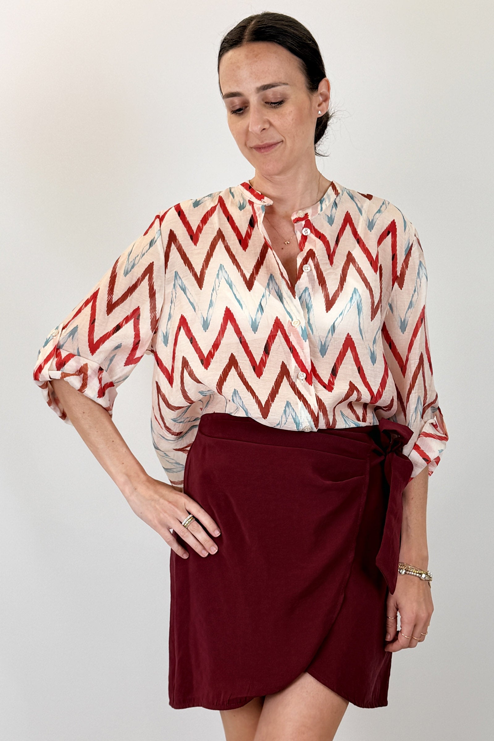 Camicia fantasia zigzag