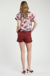 Shorts cotone con cintura