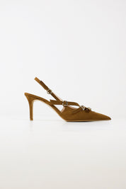 Slingback 3 fibbie suede