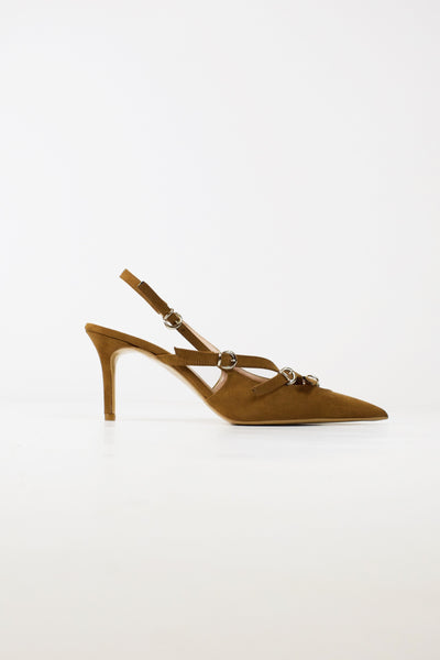 Slingback 3 fibbie suede