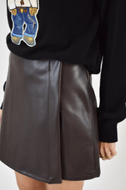 Minigonna short ecopelle