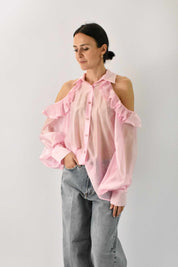 Camicia rouches cut out