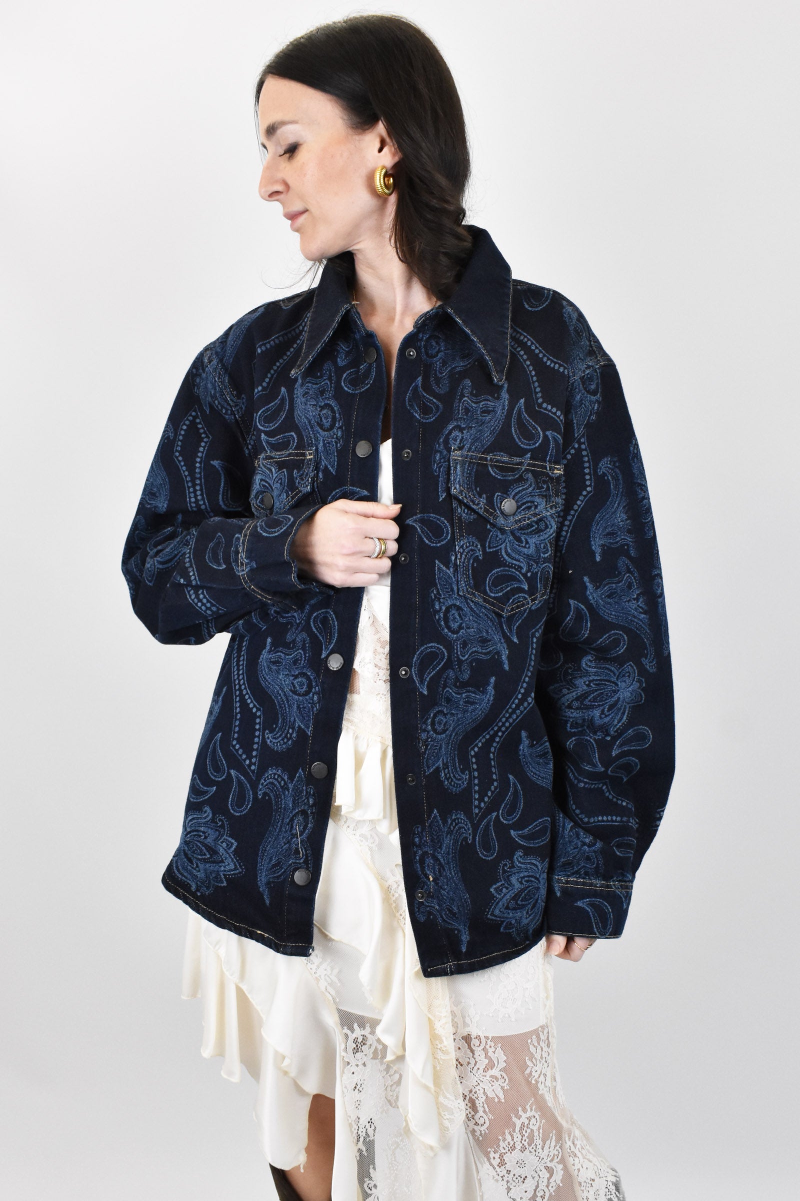 Sovracamicia denim cachemire