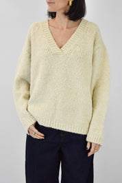 Maglia V misto lana alpaca