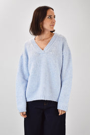 Maglia V misto lana alpaca