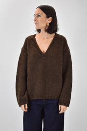 Maglia V misto lana alpaca