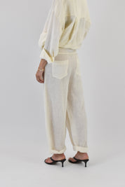 Pantalone balloon 100% lino