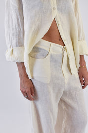 Pantalone balloon 100% lino