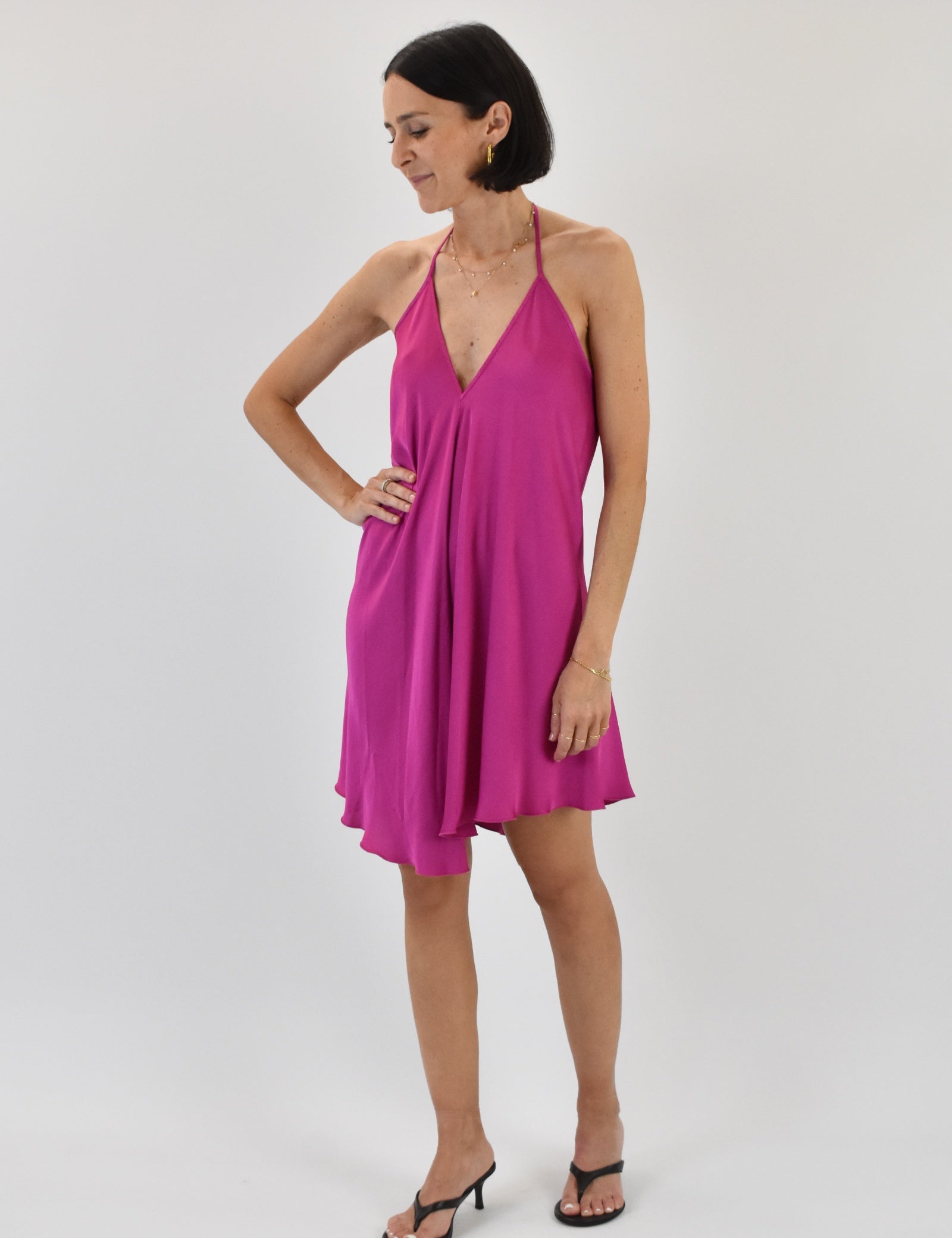Mini dress raso