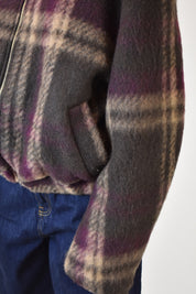 Bomber in lana a quadri