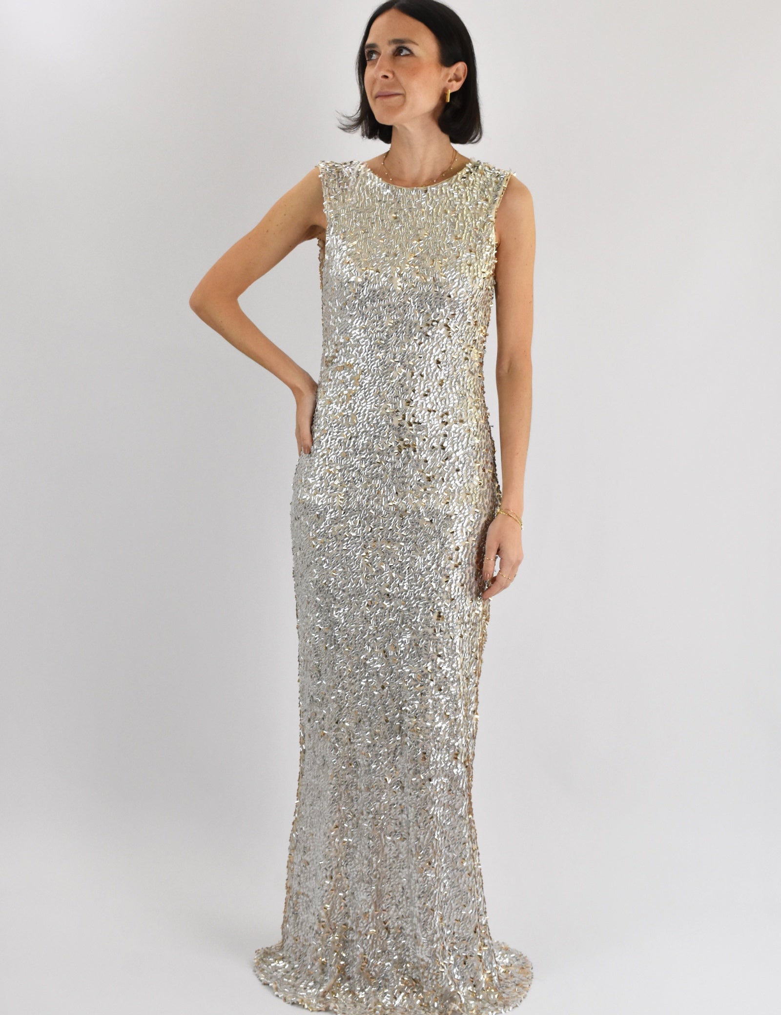 Abito lungo paillettes