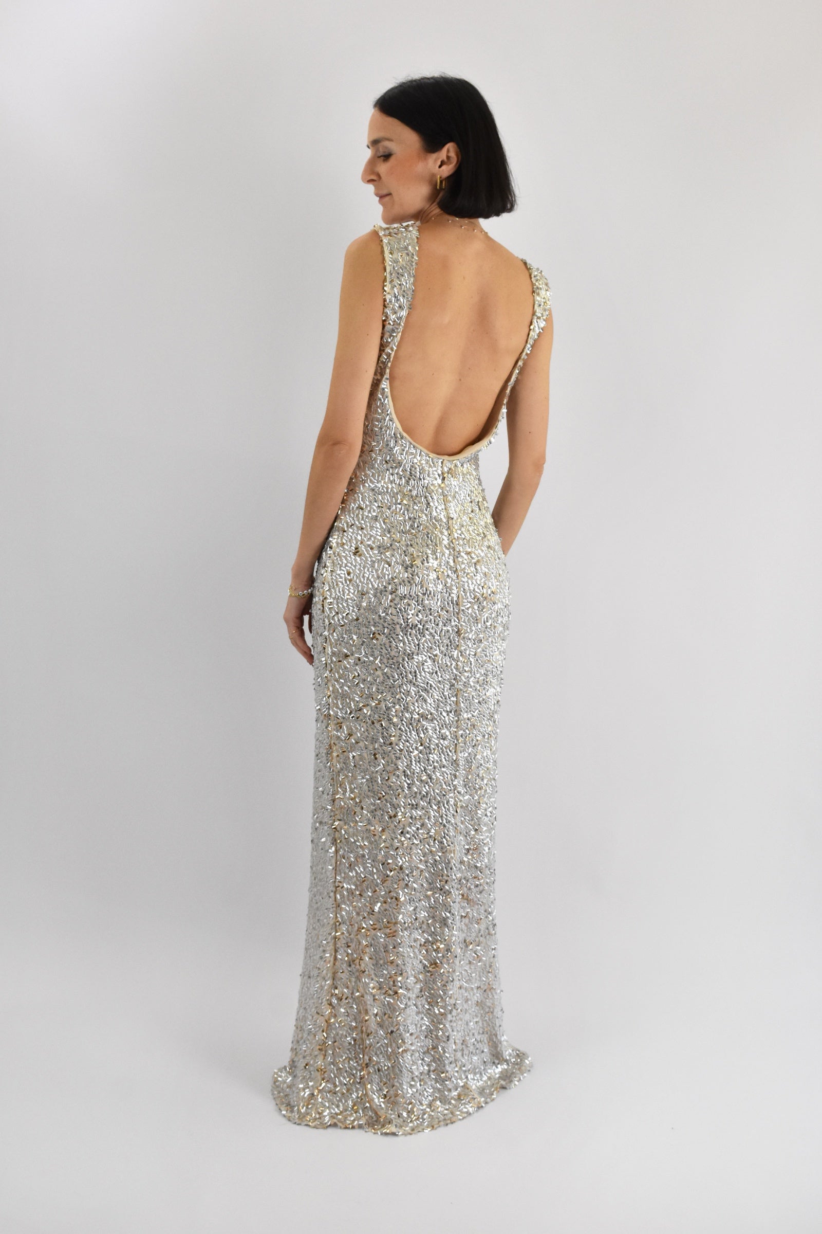 Abito lungo paillettes