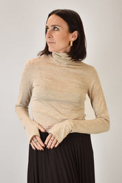 Maglia collo alto misto lana