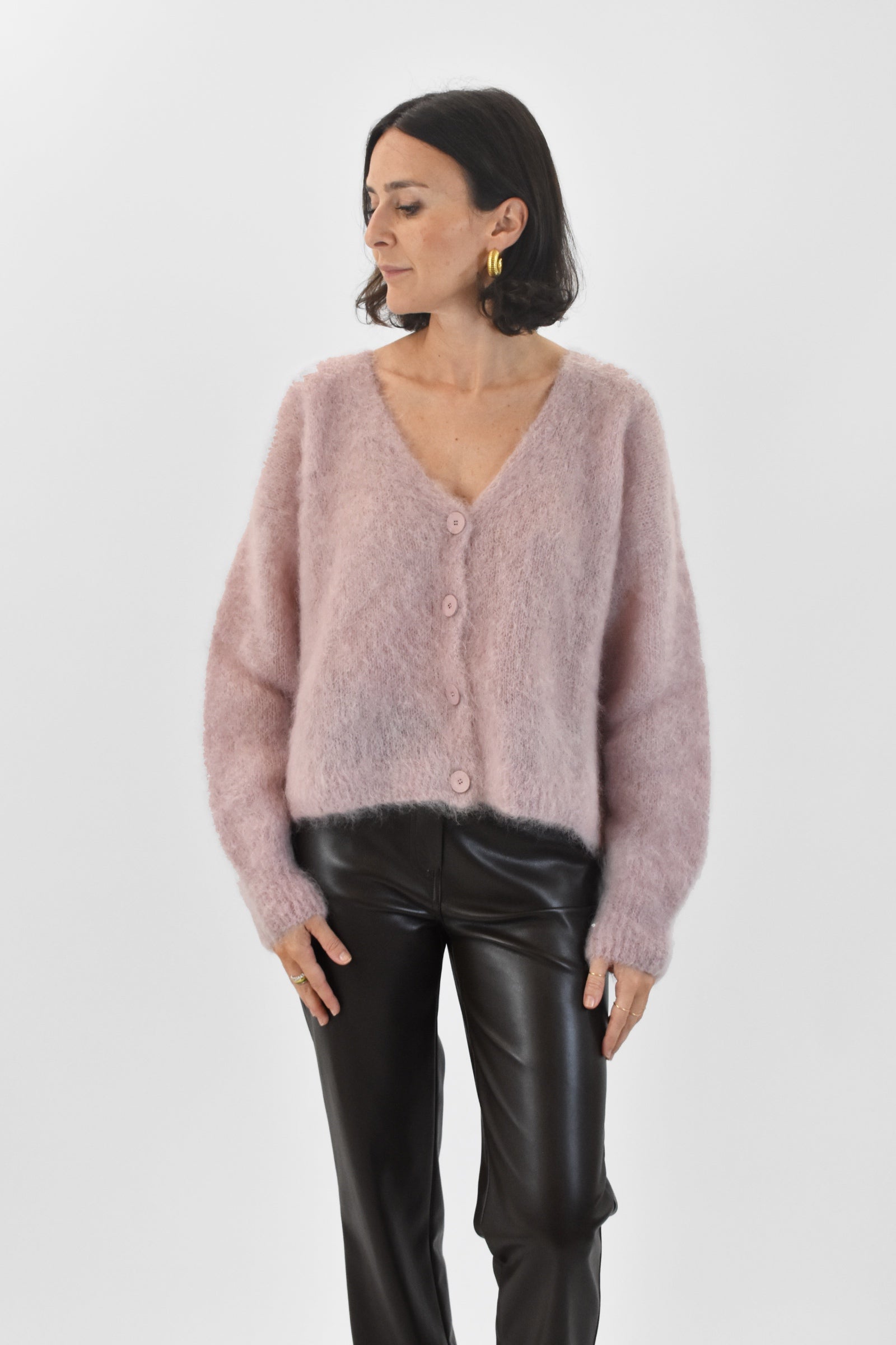 Cardigan boxy fit kid mohair