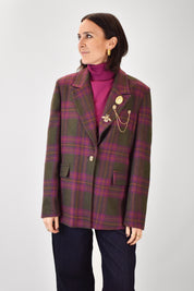Giacca a quadri con spille