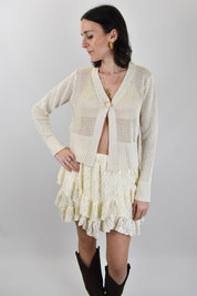 Cardigan traforato 1 bottone