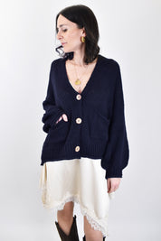 Cardigan 3 bottoni cotone