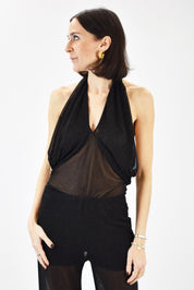 Body lurex incrociato