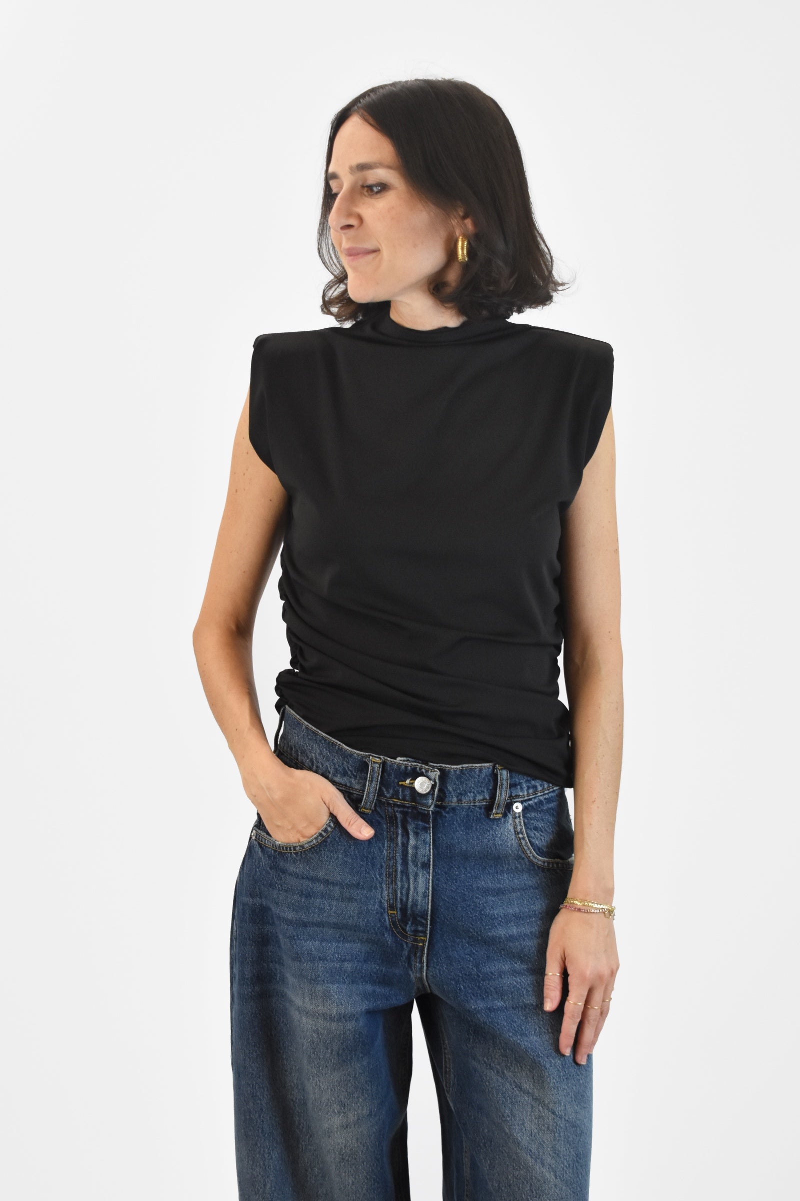 Top smanicato spalline