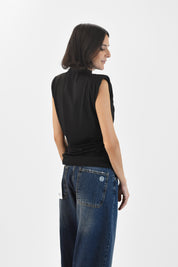 Top smanicato spalline