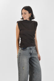 Top smanicato spalline