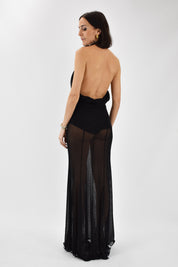 Abito lurex lungo incrociato