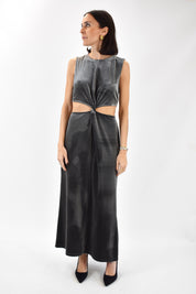 Abito velluto cut-out