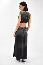 Abito velluto cut-out