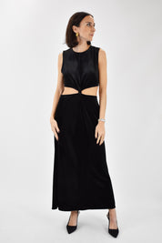 Abito velluto cut-out