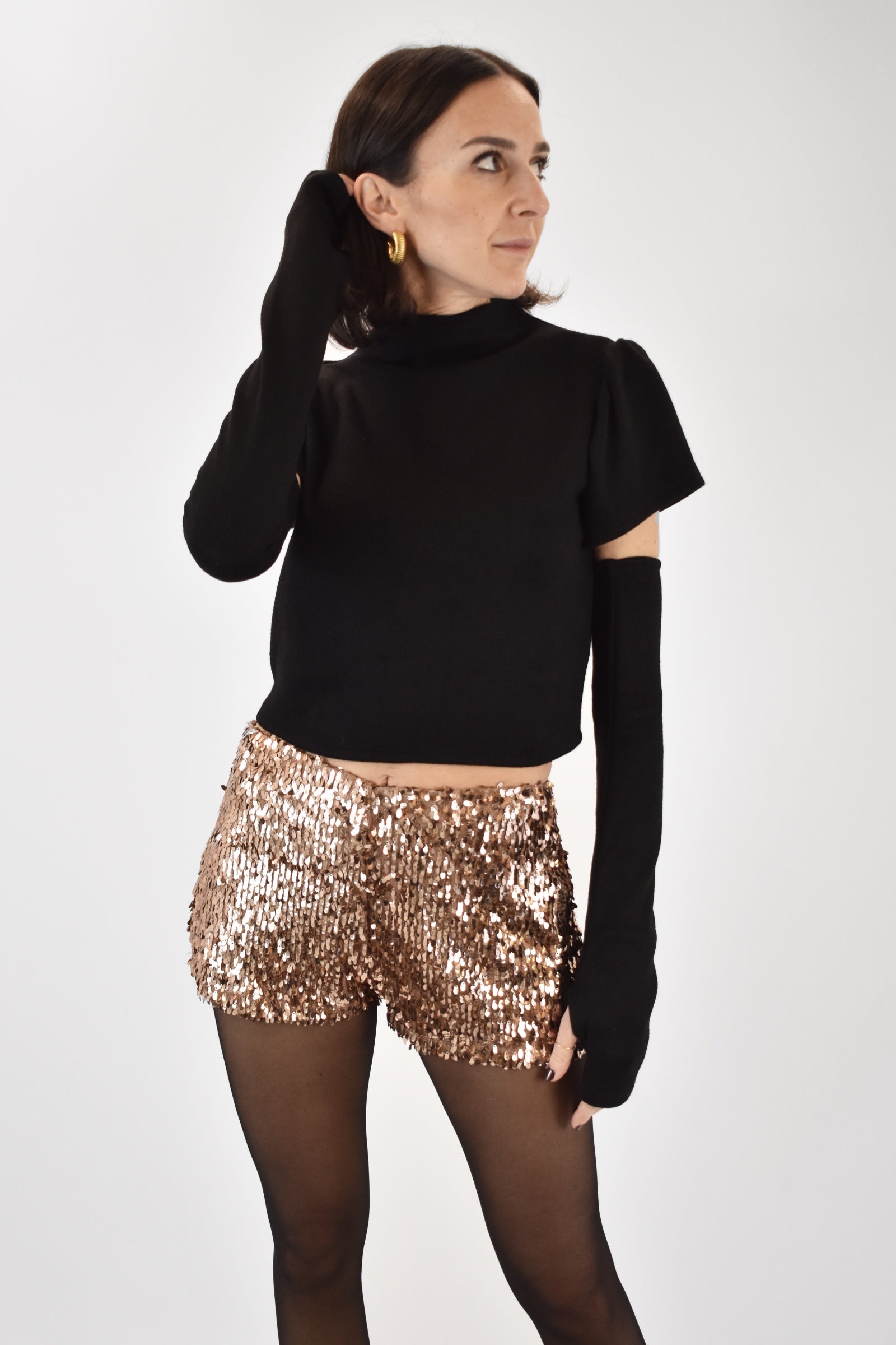 Lupetto crop manicotti