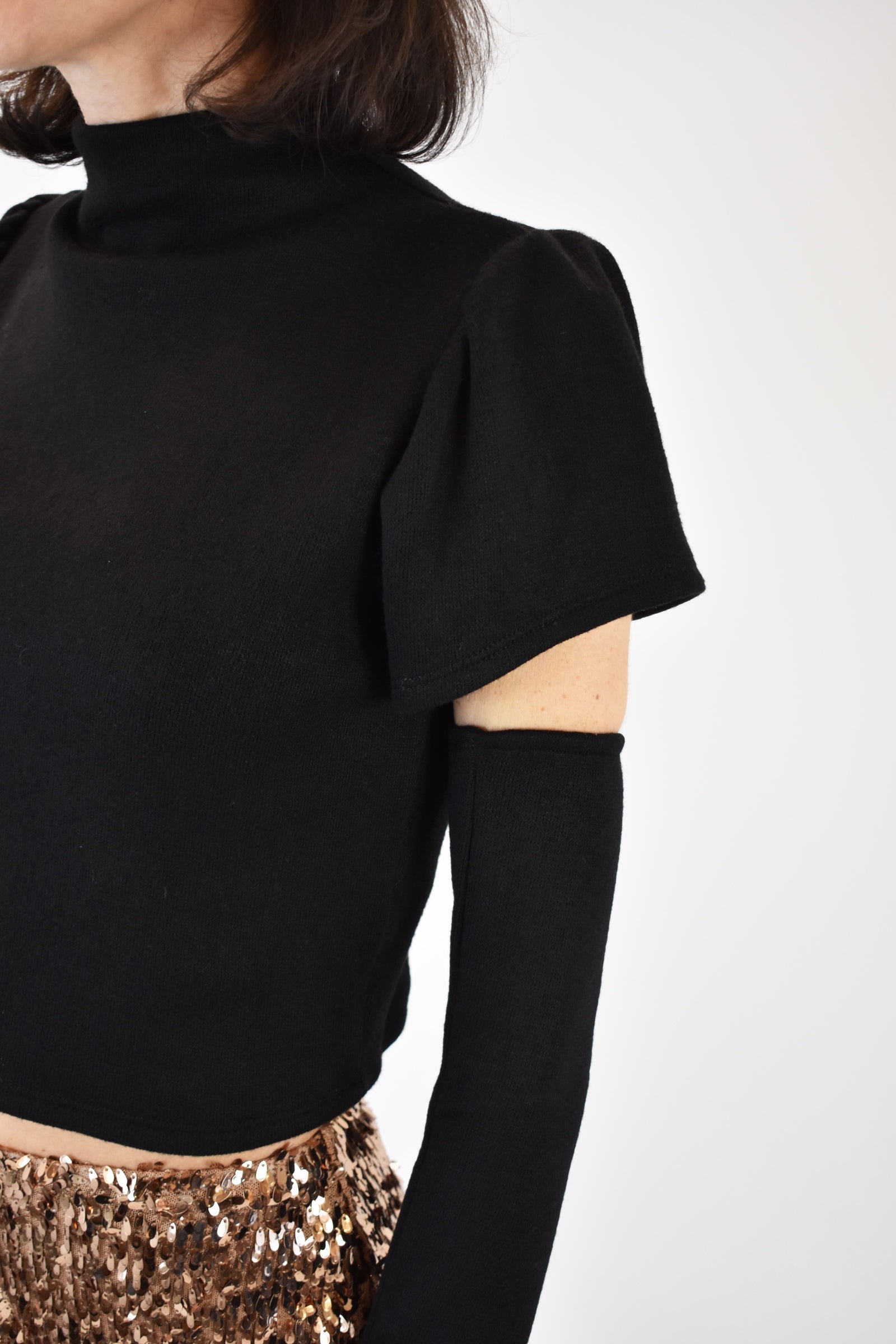 Lupetto crop manicotti