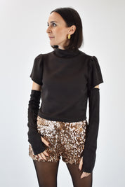 Lupetto crop manicotti