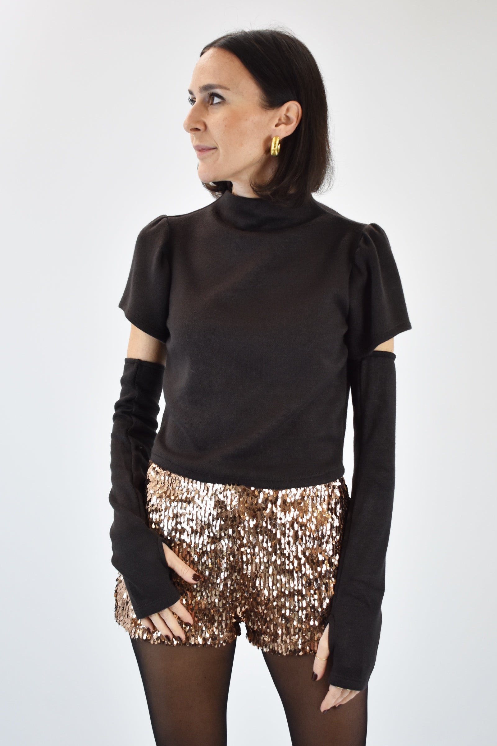 Lupetto crop manicotti