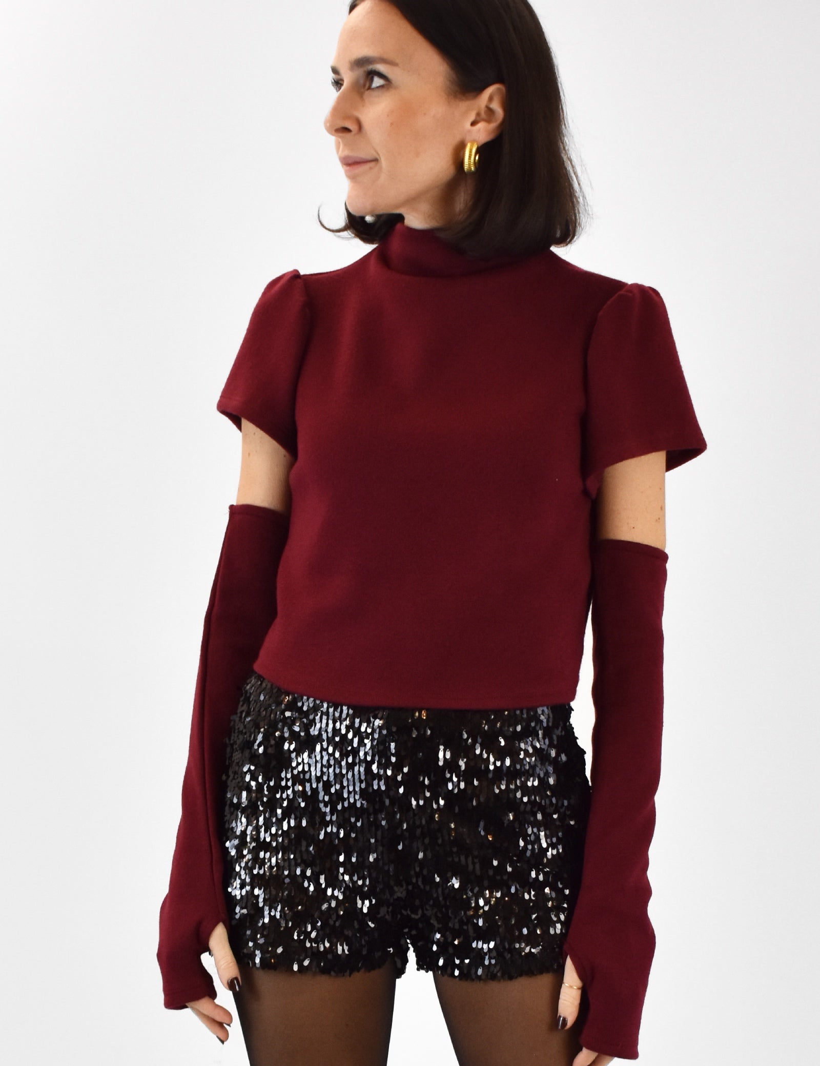 Lupetto crop manicotti