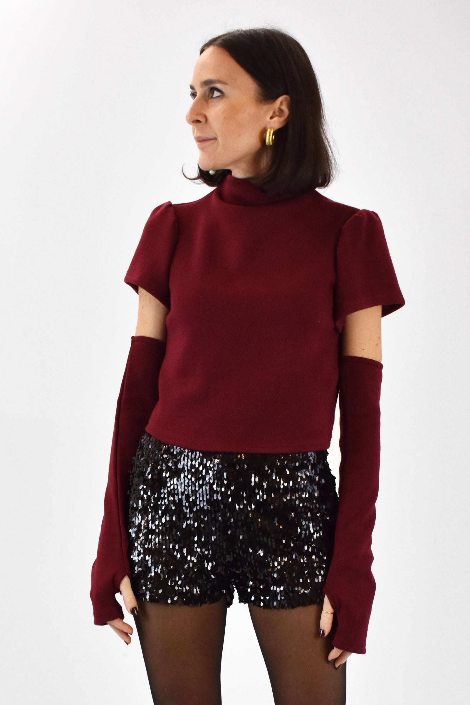 Lupetto crop manicotti