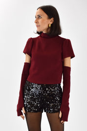 Lupetto crop manicotti