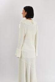 Camicia rouches BOHO con bolo