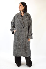 Cappotto check doppiopetto
