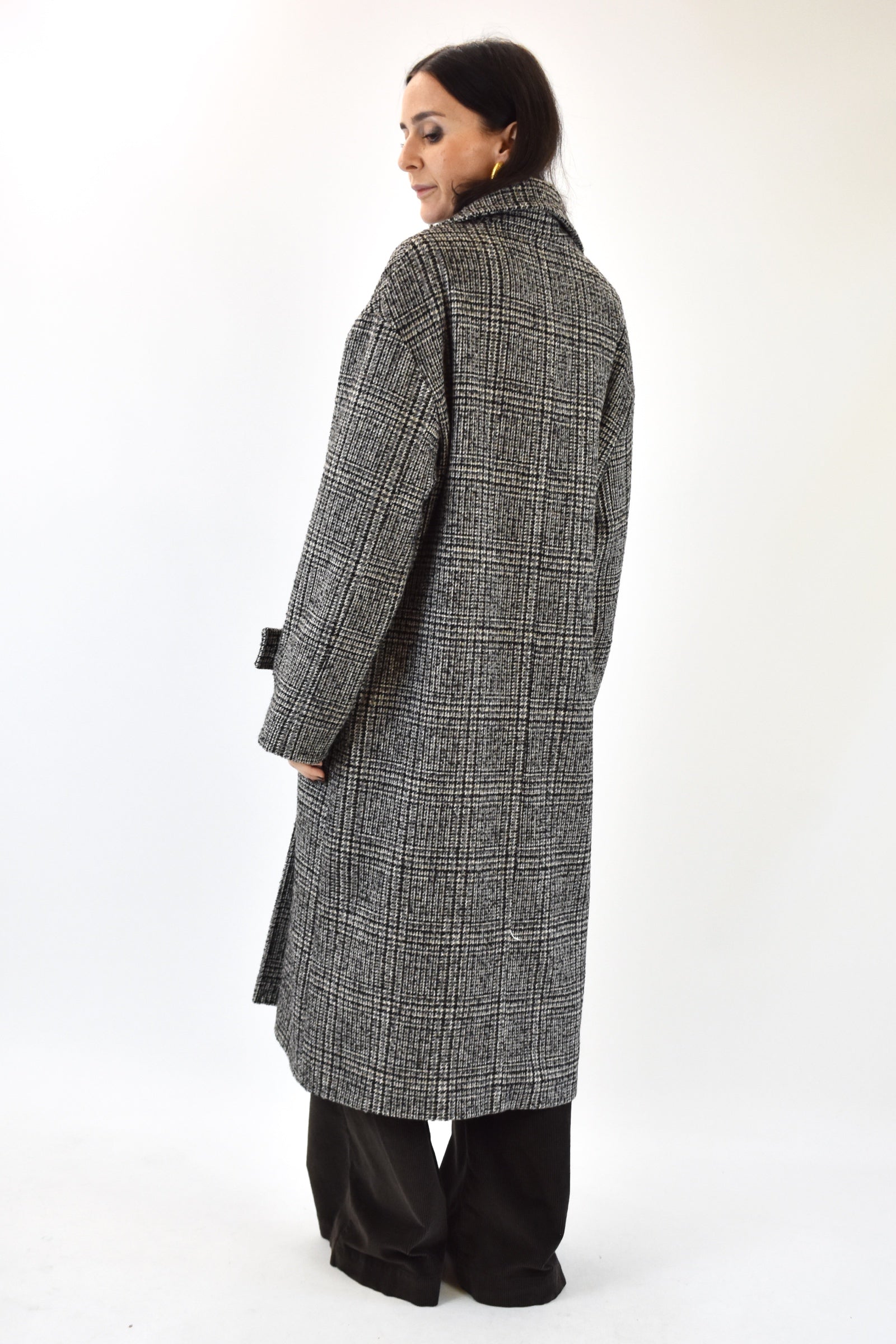 Cappotto check doppiopetto