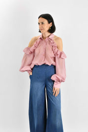 Camicia rouches cut out