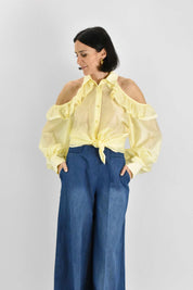 Camicia rouches cut out