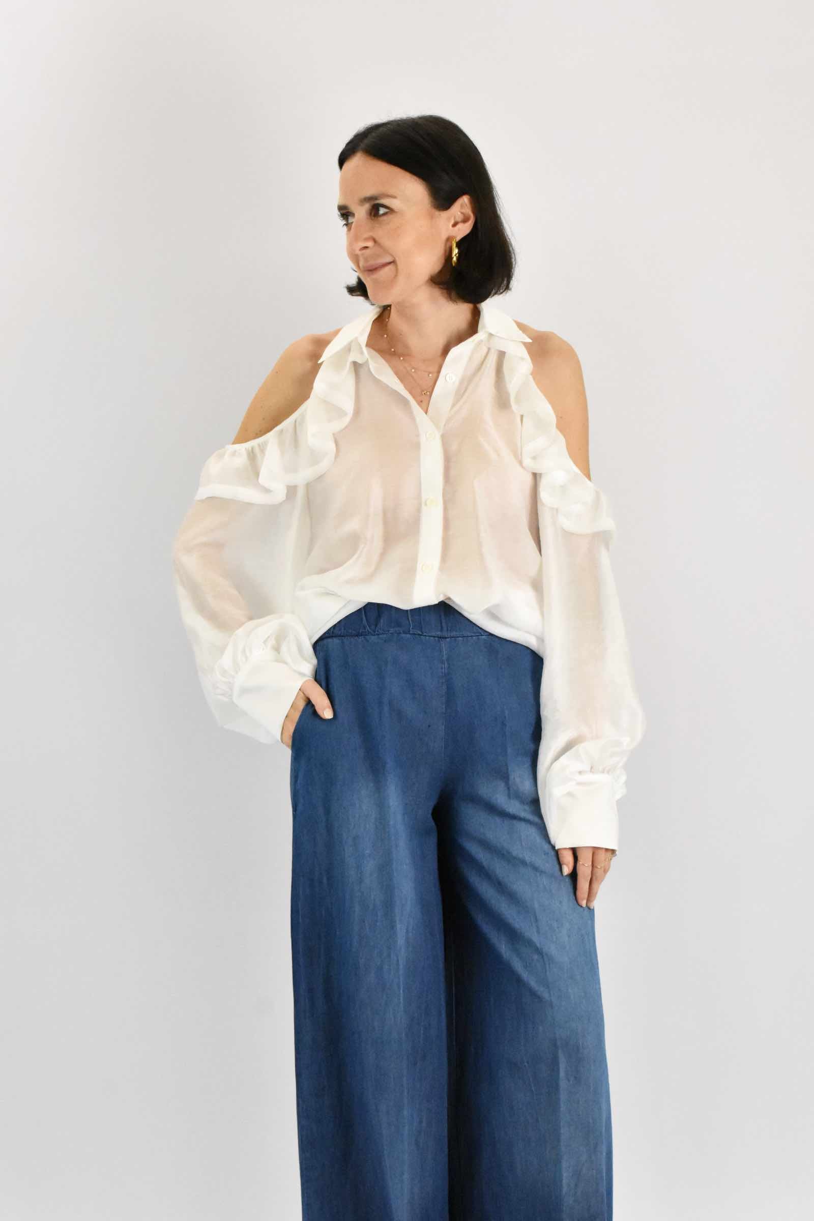 Camicia rouches cut out
