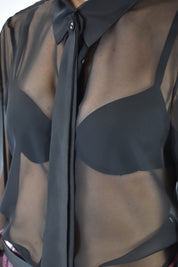 Camicia trasparente cravattina