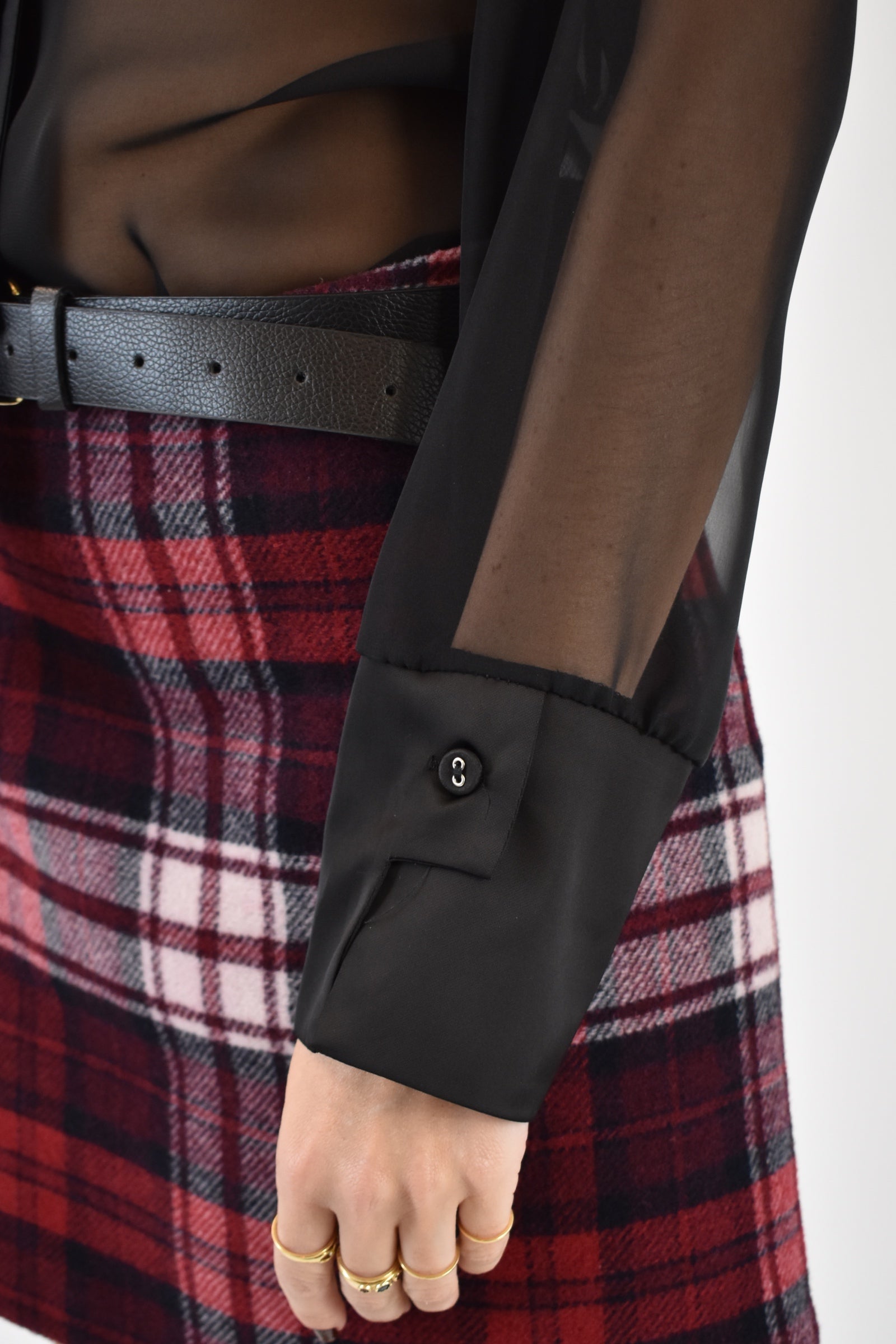 Camicia trasparente cravattina