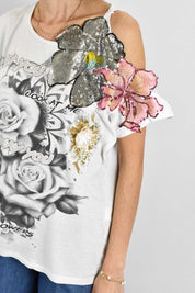 T-shirt vintage + applicazioni